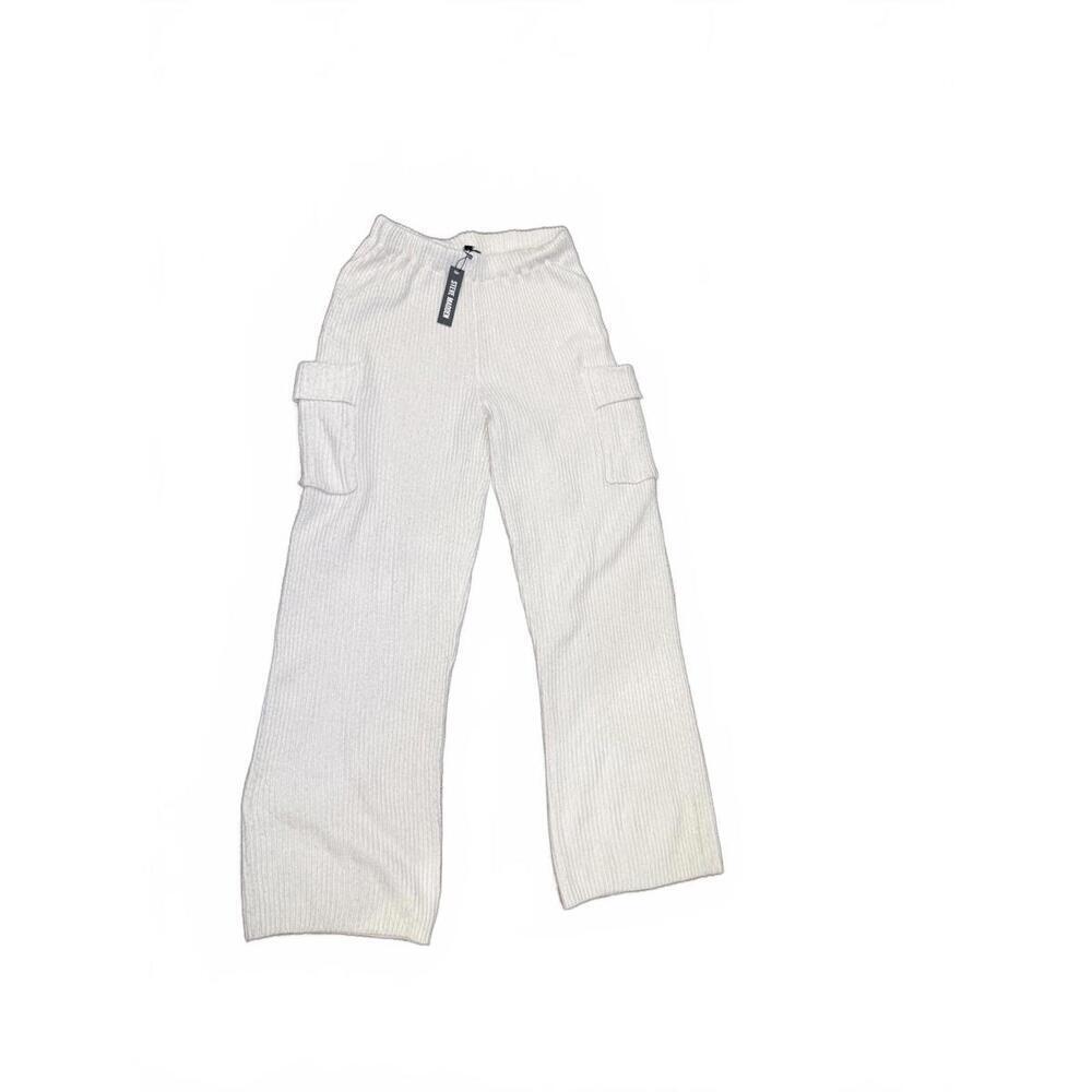 Steve Madden New Women's Cream Knit Cargo Pants, Size M - Picture 1 of 3